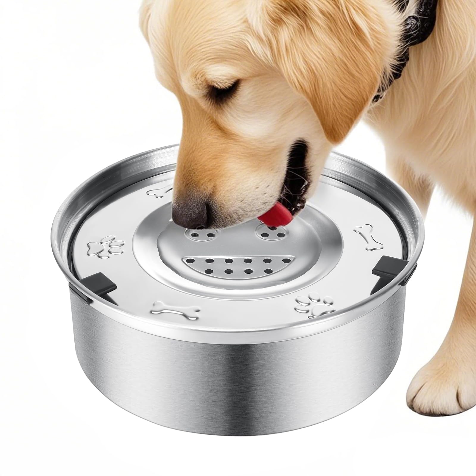 Cuenco de Agua Antigoteo INOX Flotante Antiderrames para Perros 1L | Tazón Flotante para Perros antiderrames, antideslizante, beber lento, fácil limpieza para perros medianos y pequeños
