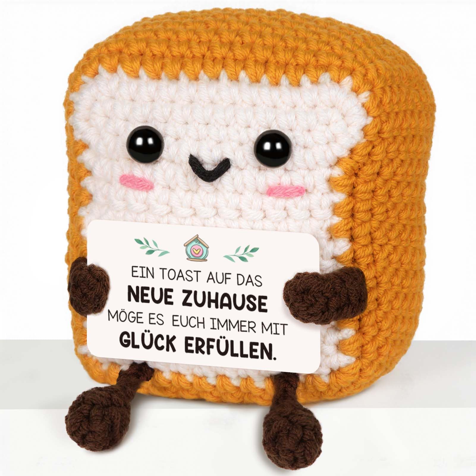 CheriGift Einzugsgeschenk Wohnung, Home Sweet Home, Handgemachte Toast Glücksbringer, Haus Richtfest Geschenk zum Einzug für Freund Familie Kollegen 2.76x2.17x3.35 inches