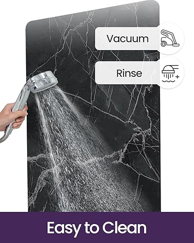 Miniatura 9 de DEXI Tapete de baño de 17 x 32 pulgadas, antideslizante, de secado rápido, súper absorbente, ultra delgado, tapete de baño de mármol, tapetes