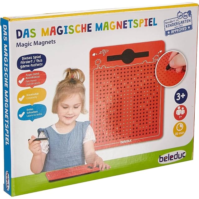 Foto 2 de 5 de Beleduc 21091 - El mágico juego magnético, tablero de dibujo magnético, para llevar, rojo, pequeño 175 x 215…