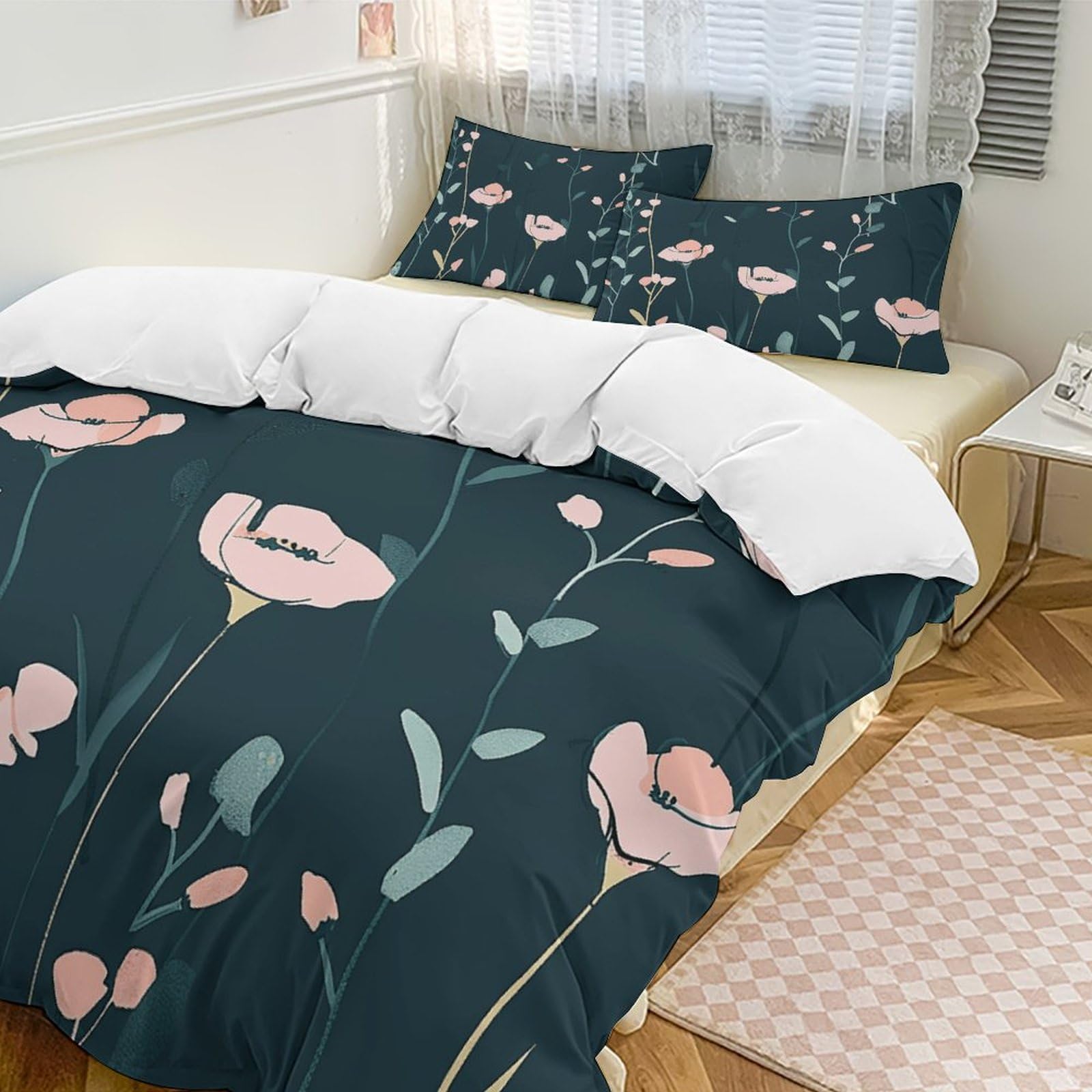 Parure de lit en microfibre douce et légère toutes saisons 228 cm