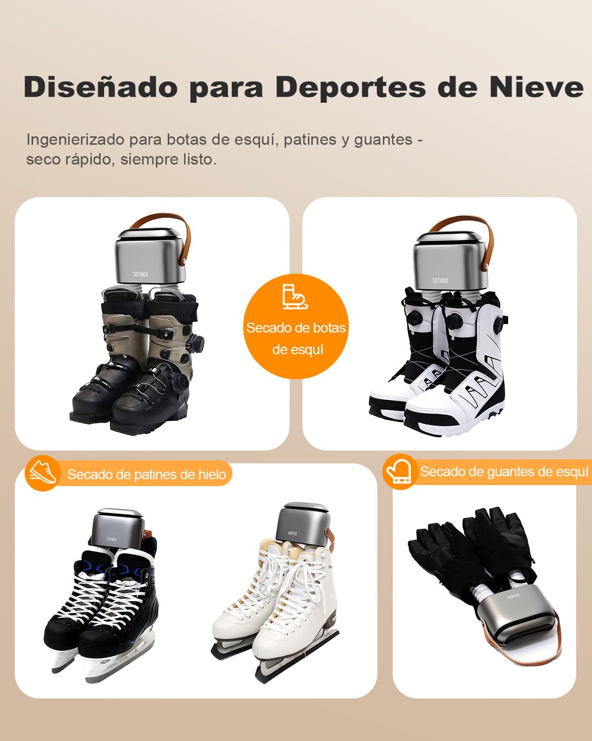SOTHING Secador de Zapatos Eléctrico con Ozono: Pantalla Digital, 3 Niveles de Calor, Temporizador 1-9H, Tubos Telescópicos 30 cm para Zapatos, Botas y Guantes Deportivos