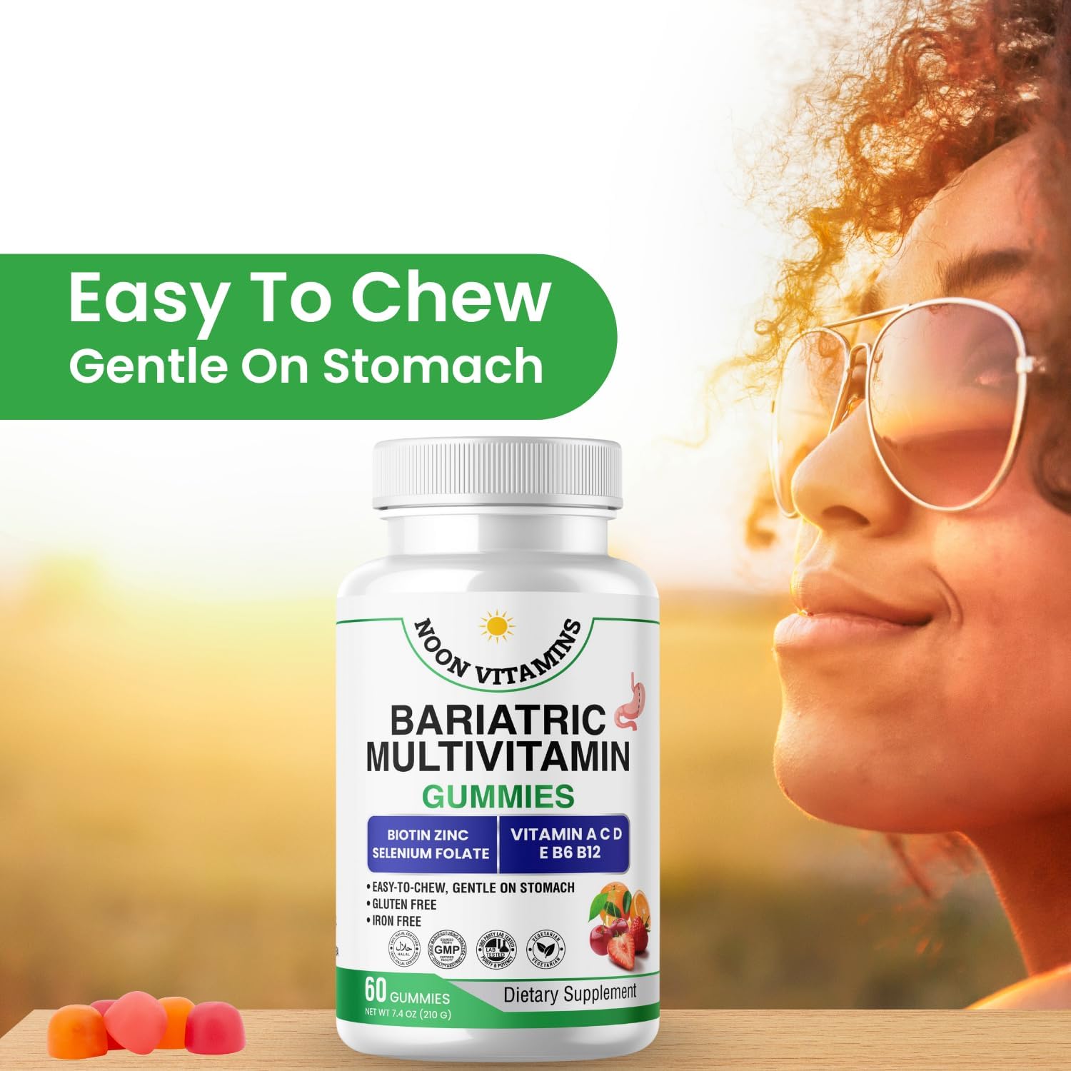 Bariatric Multivitamin Gummies | High Potency Iron Free with Methylated B12 & Folate | Daily Nutritional Support for Bariatric Lifestyle | Women & Men | 60 Gummies (30-Day Supply) | Halal Certified - Image 3