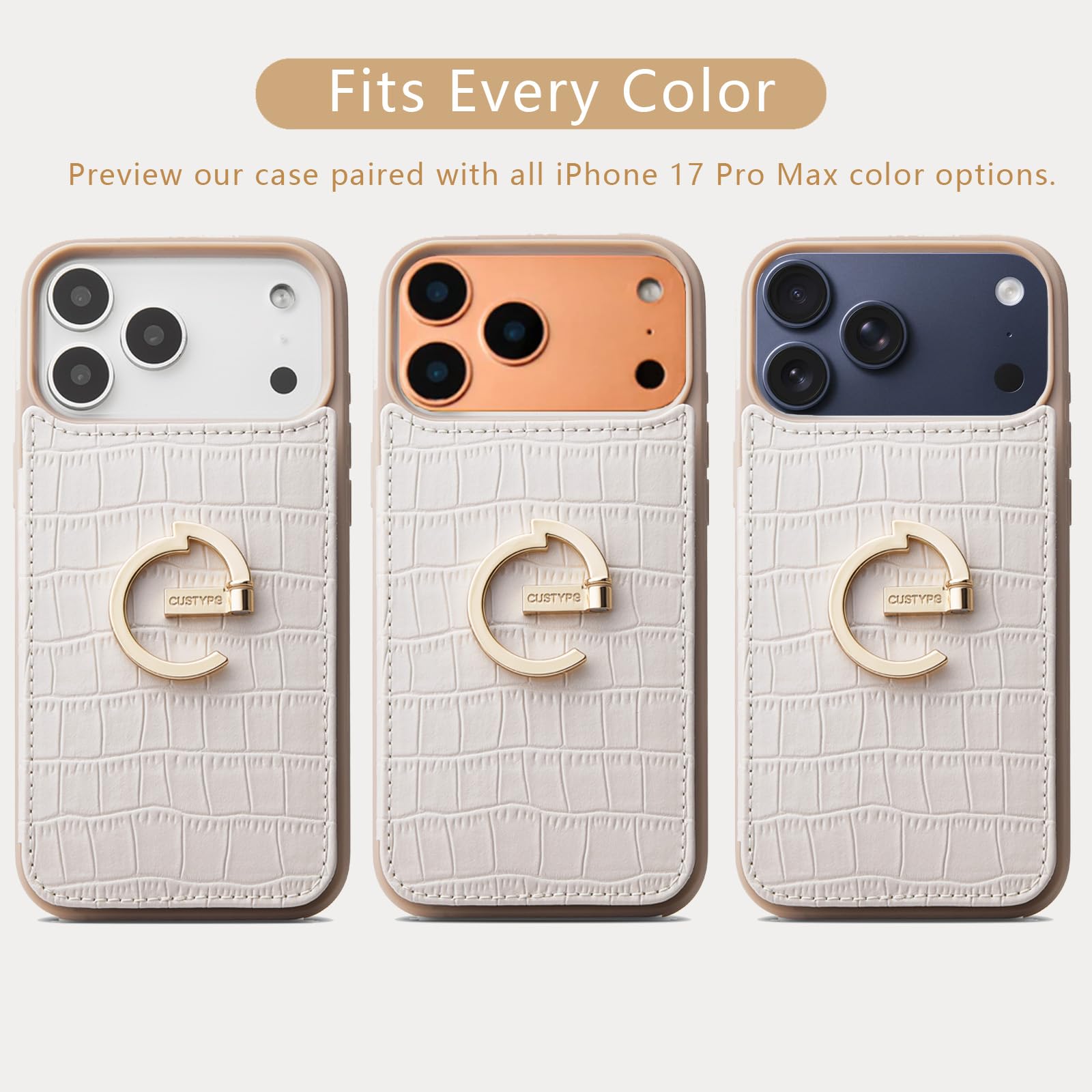 CUSTYPE Compatible with iPhone 17 Pro Max Wallet Case with Card