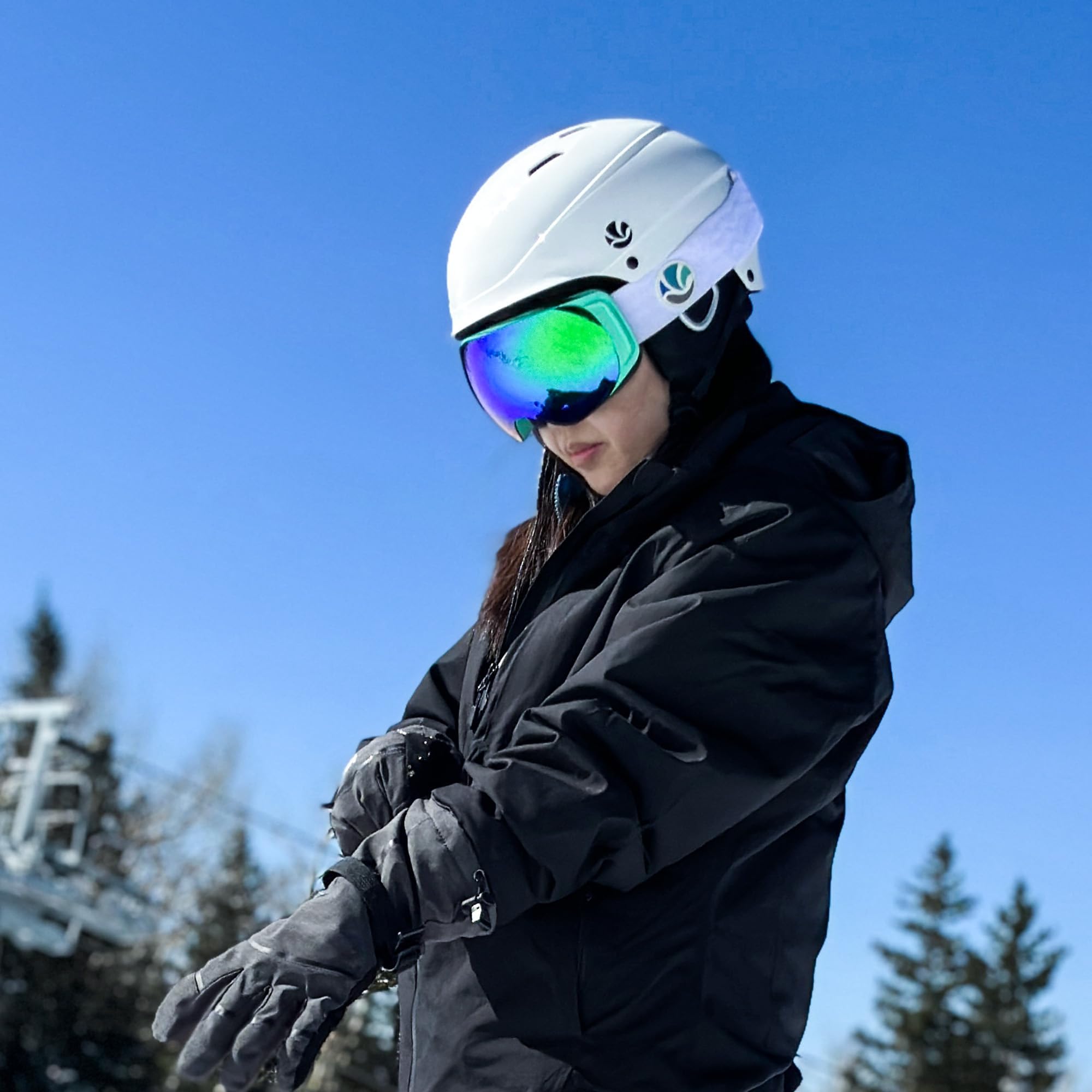 VANRORA OTG Maschere da sci, Maschere da snowboard, Verde / Verde Revo (VLT 13,5%)