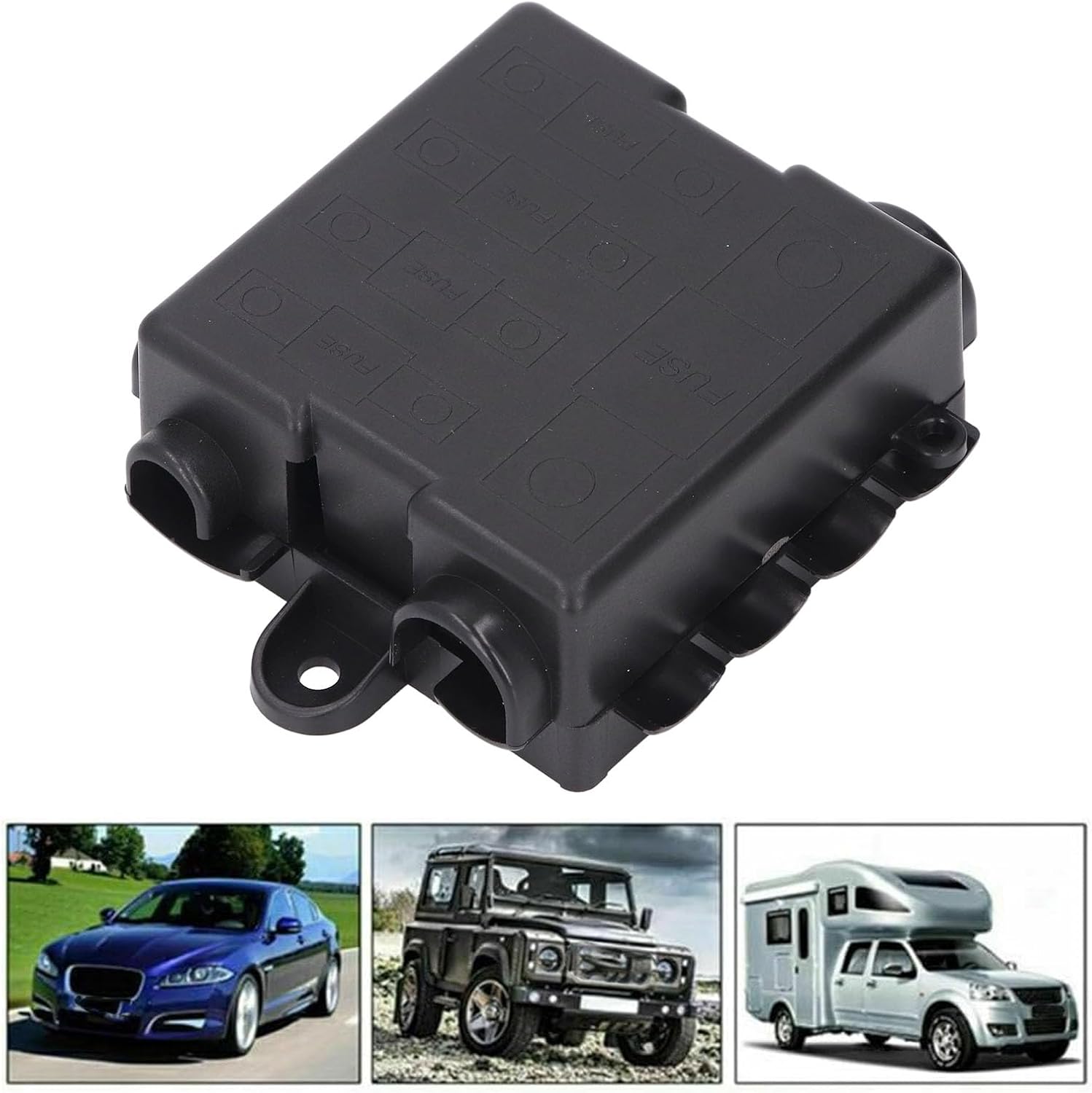 5 Way Box 12V 24V Power Distribution Block Holder with 30A 60A 80A 100A 250A Negative Busbar for Automotive