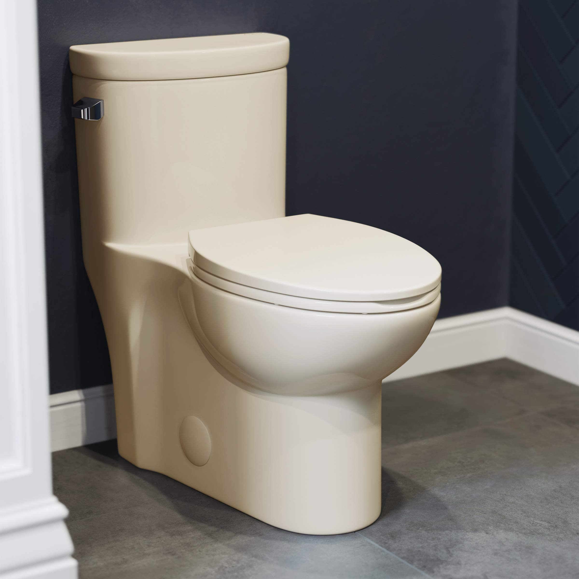Swiss Madison Well Made Forever SM-1T206BQ Sublime One Piece Elongated Left Side Flush Handle Toilet In Bisque 1.28 gpf- TOP BROKEN