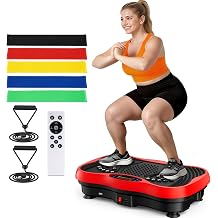 Vibration Plate Exercise Machine, 130 Levels Full Body Workout Vibrating Plate for Lymphatic Drainage Weight Loss, 450 Lbs Capacity Shake Platform with Bluetooth for Women Men