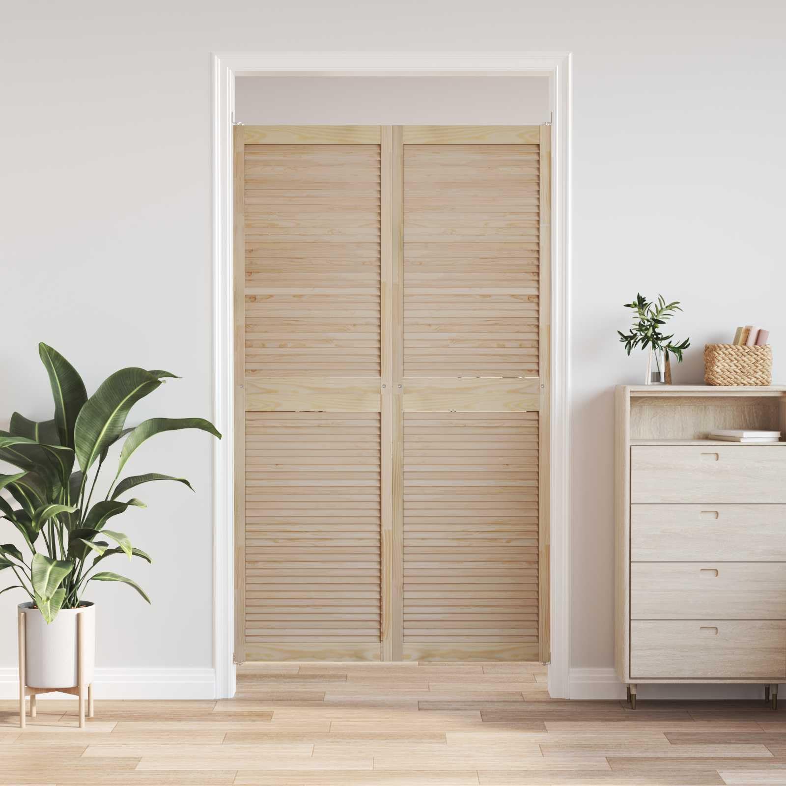 Genérico Puerta de Armario con Puerta 2 pcs Natural 140.5 x 2 x 59.5 cm,Bricolaje,Accesorios de Bricolaje,Ferretería para armarios,Puertas de armarios-42019277