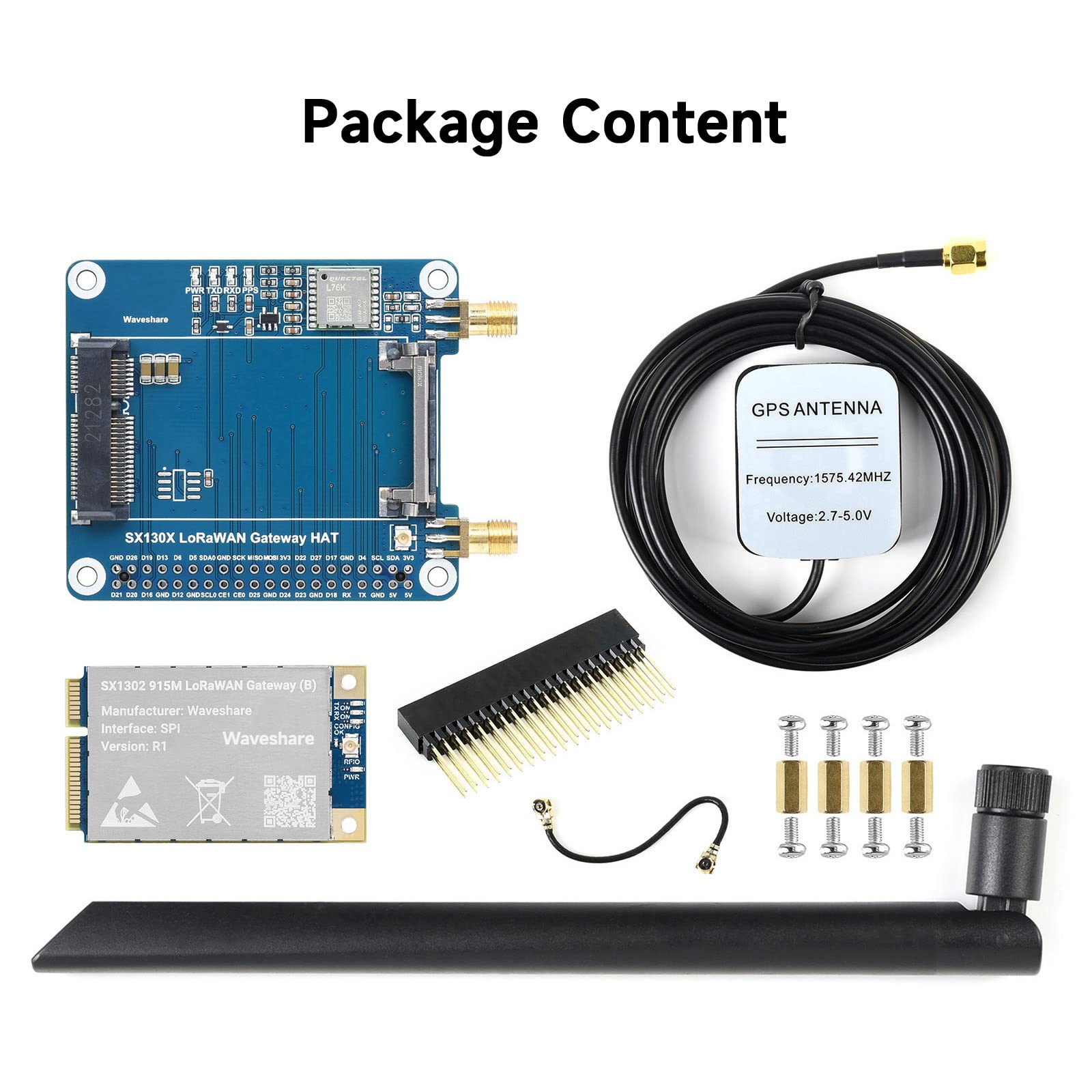 Amazon.com: Waveshare SX1302 915M LoRaWAN Gateway HAT Compatible
