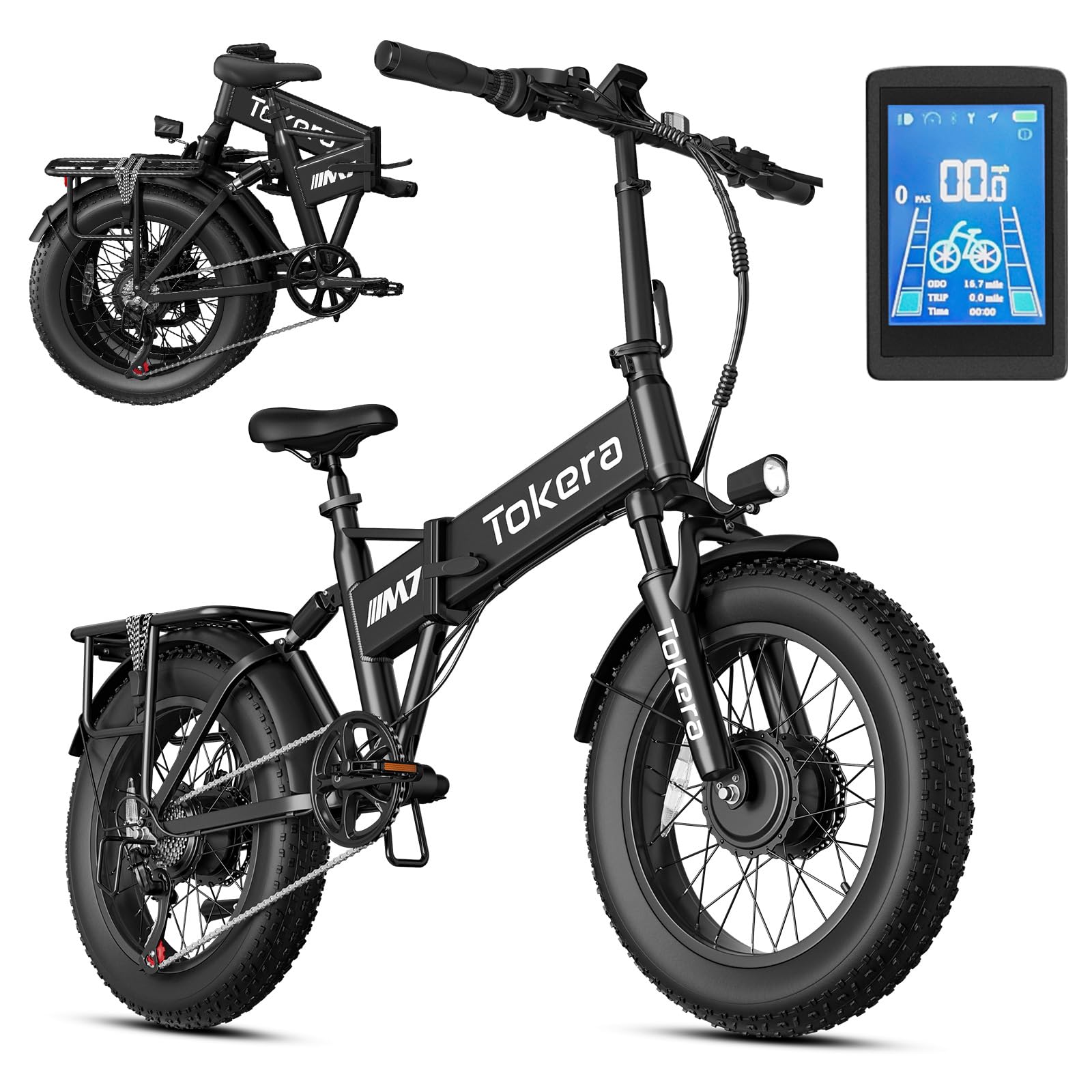 sepado Foldable Electric Bike for Adults, Peak 2000W Dual Motor, 35Mph Top Speed, 48V 17.5Ah Battery, 70 Miles PAS Range Floding ebike for Adults, 20inch Fat Tire Dirt Bike for Teens and Adults