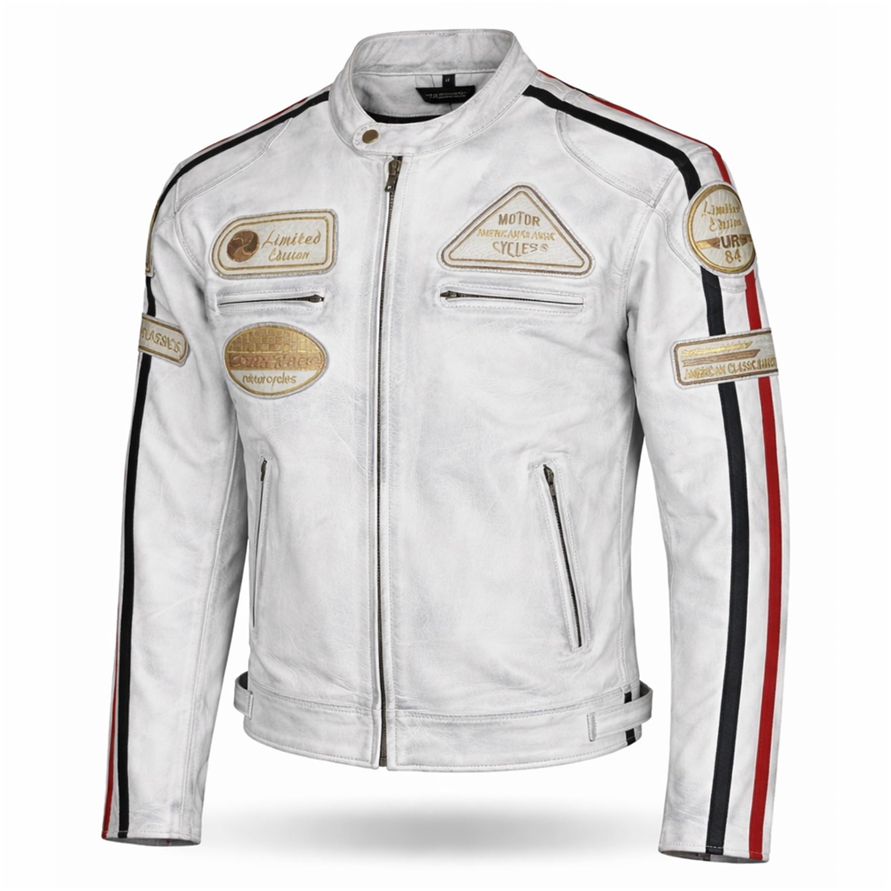 ASPIDEX Blouson moto en cuir pour homme, vintage, Custom & Café, de course, style Harley