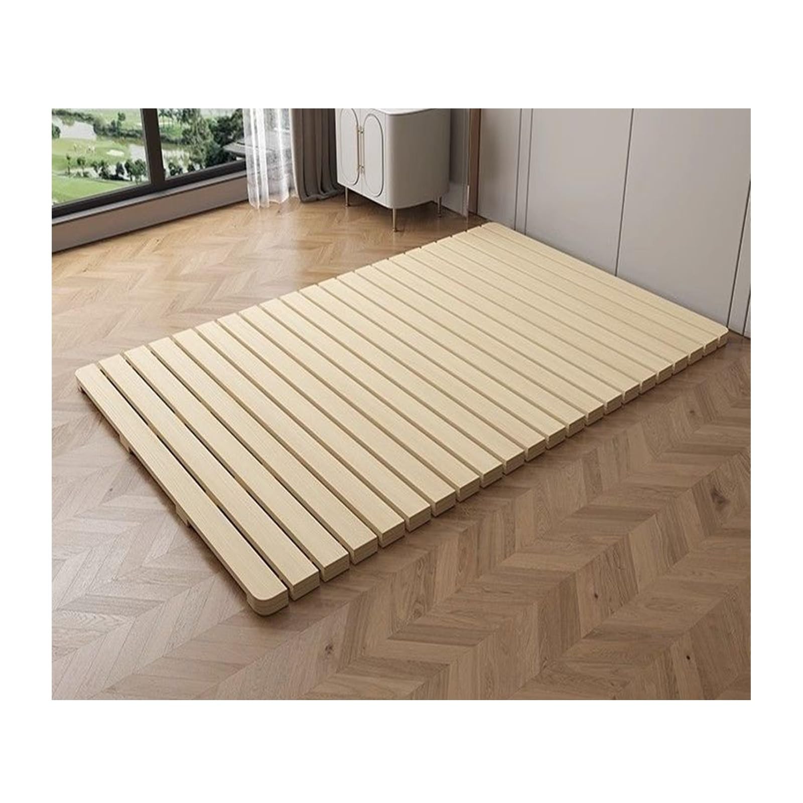 Wysokiej jakości składane drewniane listwy na łóżko, grube, antypoślizgowe, dźwiękoszczelne wsparcie do fundamentu z litego drewna (120 x 200 cm) – poprawa jakości snu