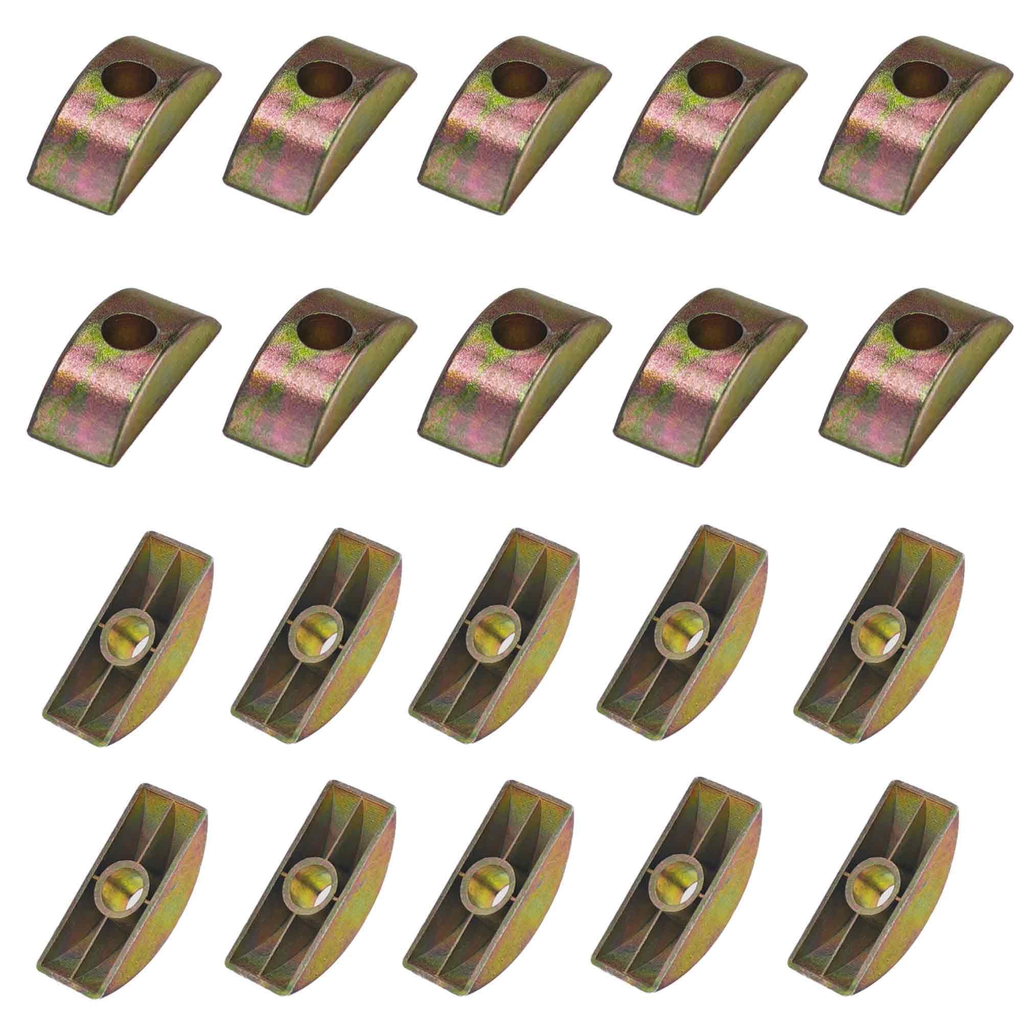 - 20Pcs M6 Zinc Alloy Half Moon Nuts, Furniture Connector Spacer Washer Hardware Accessories 6mm Hole Dia Bronze Tone for Panel Wardrobe Connect