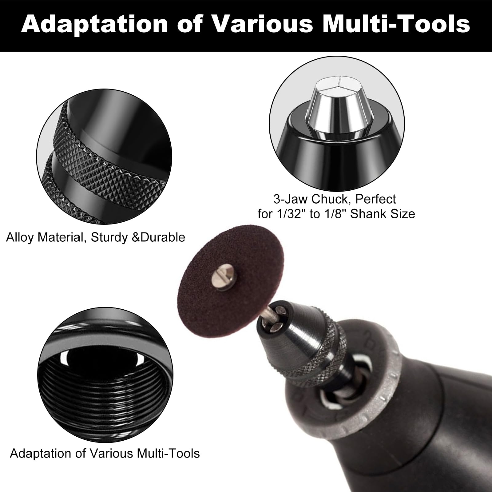 Celepoir 25 Pcs Drill Chuck Collet Kit, 0.8-3.2mm Multi Chuck Collet Set, with 10 Wood Drill Bit, Metal Nut & Wrench - Image 4