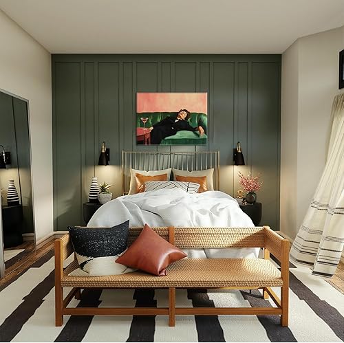 Miniatura 5 de Arte de pared vintage de mujer victoriana funky tumbada en el sofá, impresiones en lienzo de pintura humorística, póster ecléctico estético,