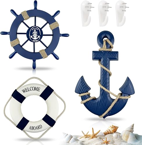GZLFH Décorative Maritime - Gouvernail Bateau Ancre Bouée de…