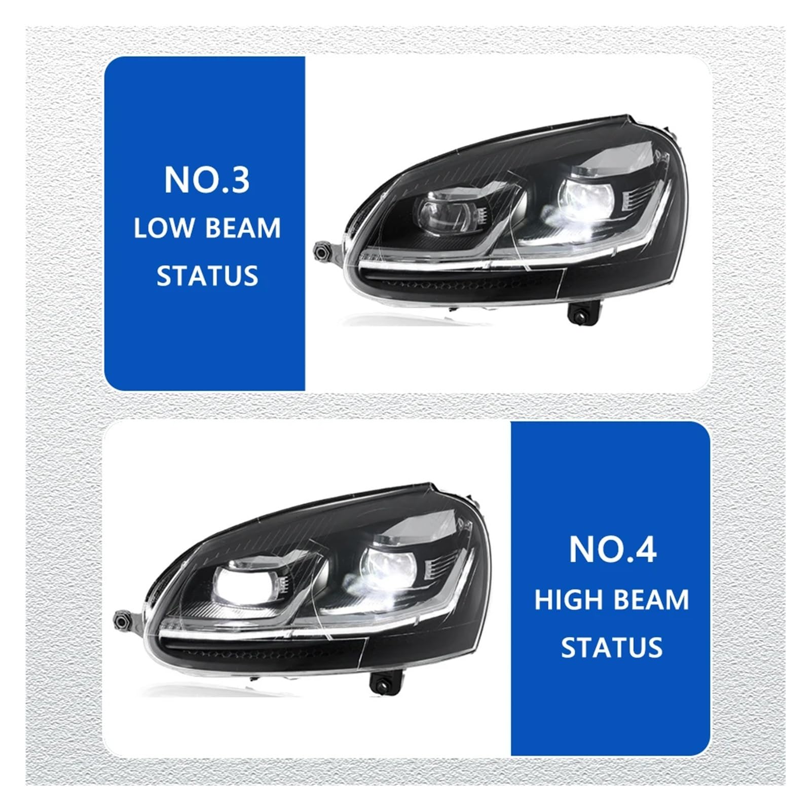 Pasuje do VW GOLF 5 MK5 03-11 w nowym stylu pełna dioda LED DRL reflektor samochodowy montaż sygnału akcesoria samochodowe zmodyfikowana lampa gorące reflektory LED(Smoke one pair)