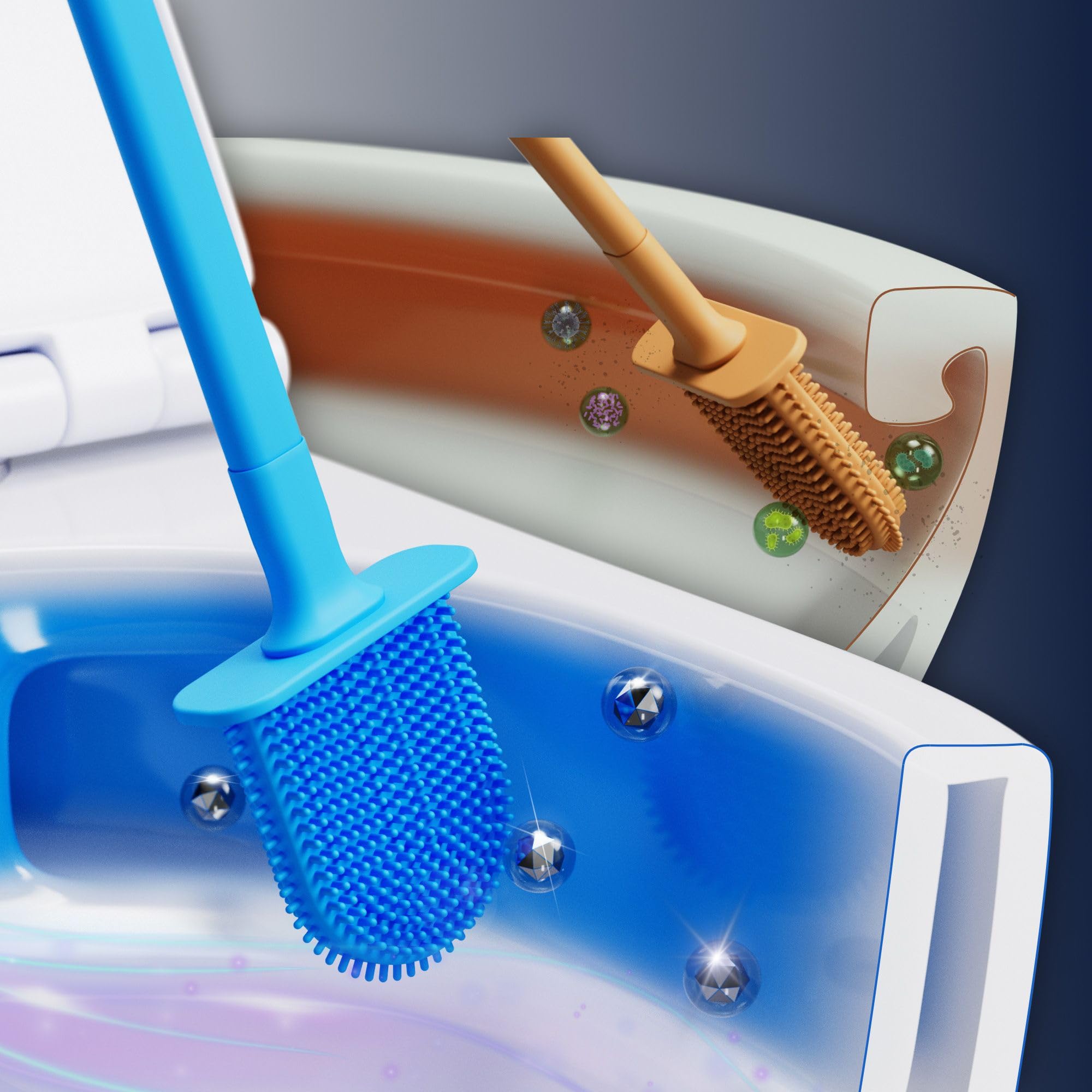 Whirlflush Soho 3.0 wisząca muszla klozetowa z połyskiem, bez krawędzi dla higieny i łatwego czyszczenia, spłukiwanie tornado, deska sedesowa z duroplastu Super Slim SoftClose