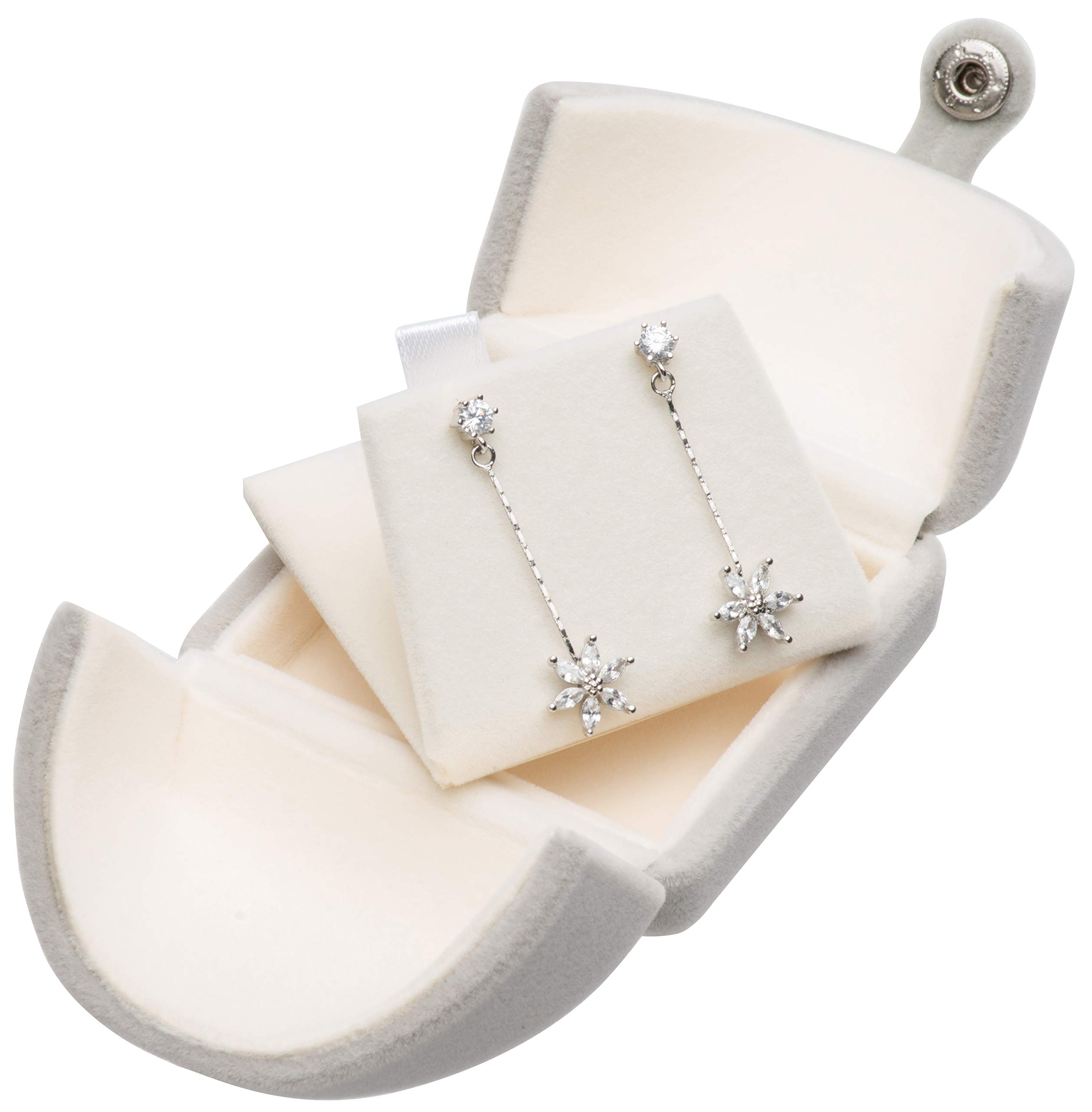 Boîte à Bijoux En Velours Pour Bague De Fiançailles - Taille 6x5x4.5cm - Écrin Romantique Cadeau Mariage