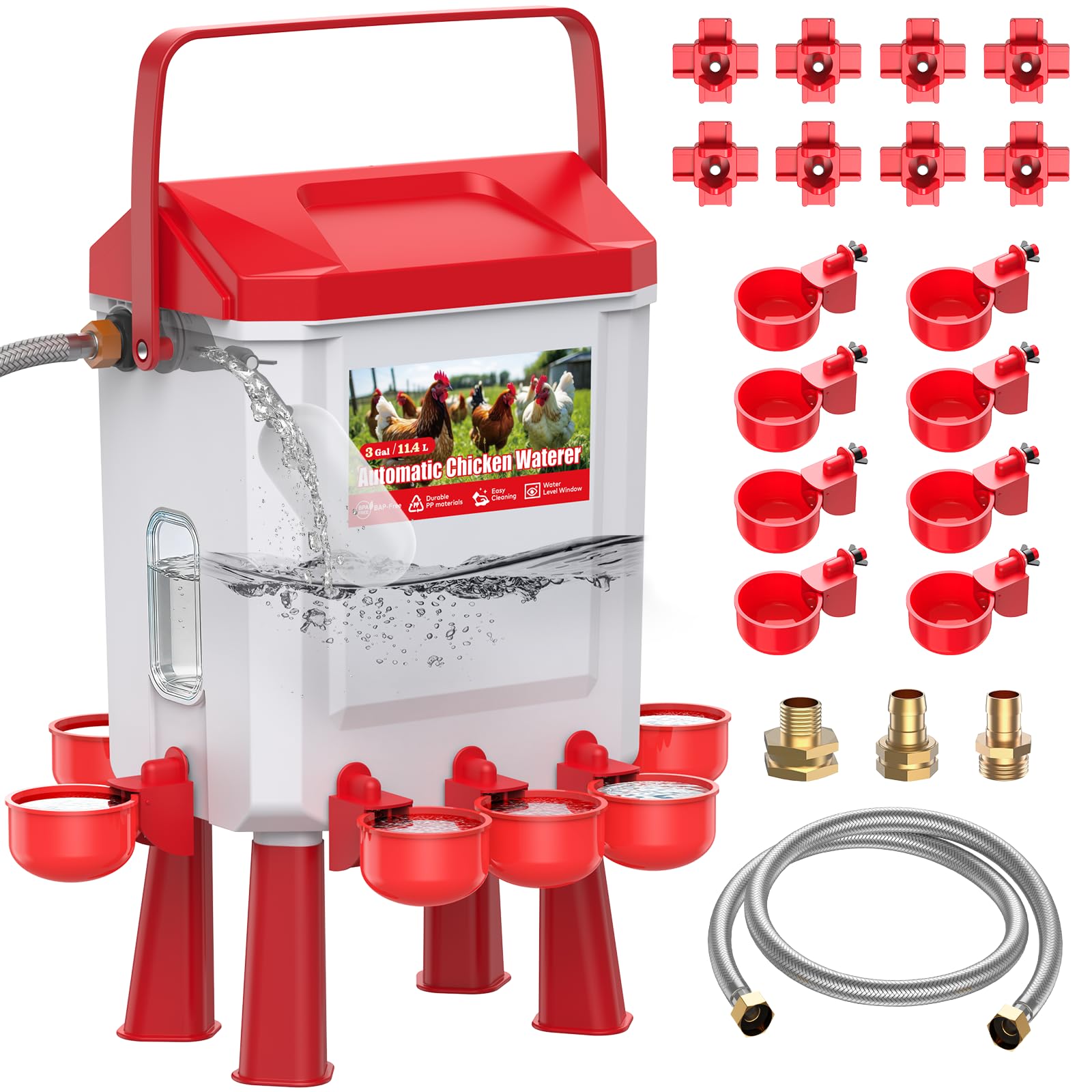 Float-Controlled 3 Gallon Waterer System