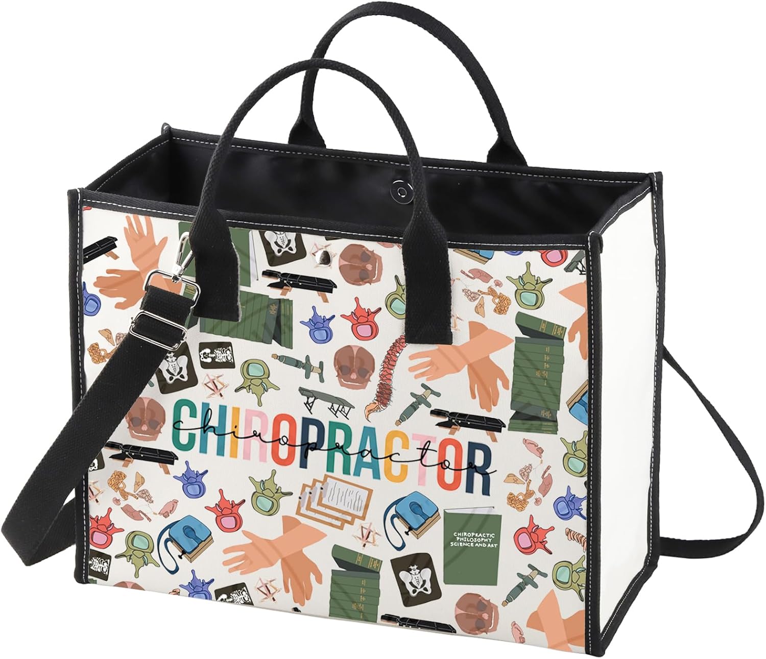 WZMPA Chiropractor Cosmetic Bag Chiropractic Assistant Gifts Chiropractic Makeup Zipper Pouch Bag Chiropractor Merchandise (Chiropractor-TB)