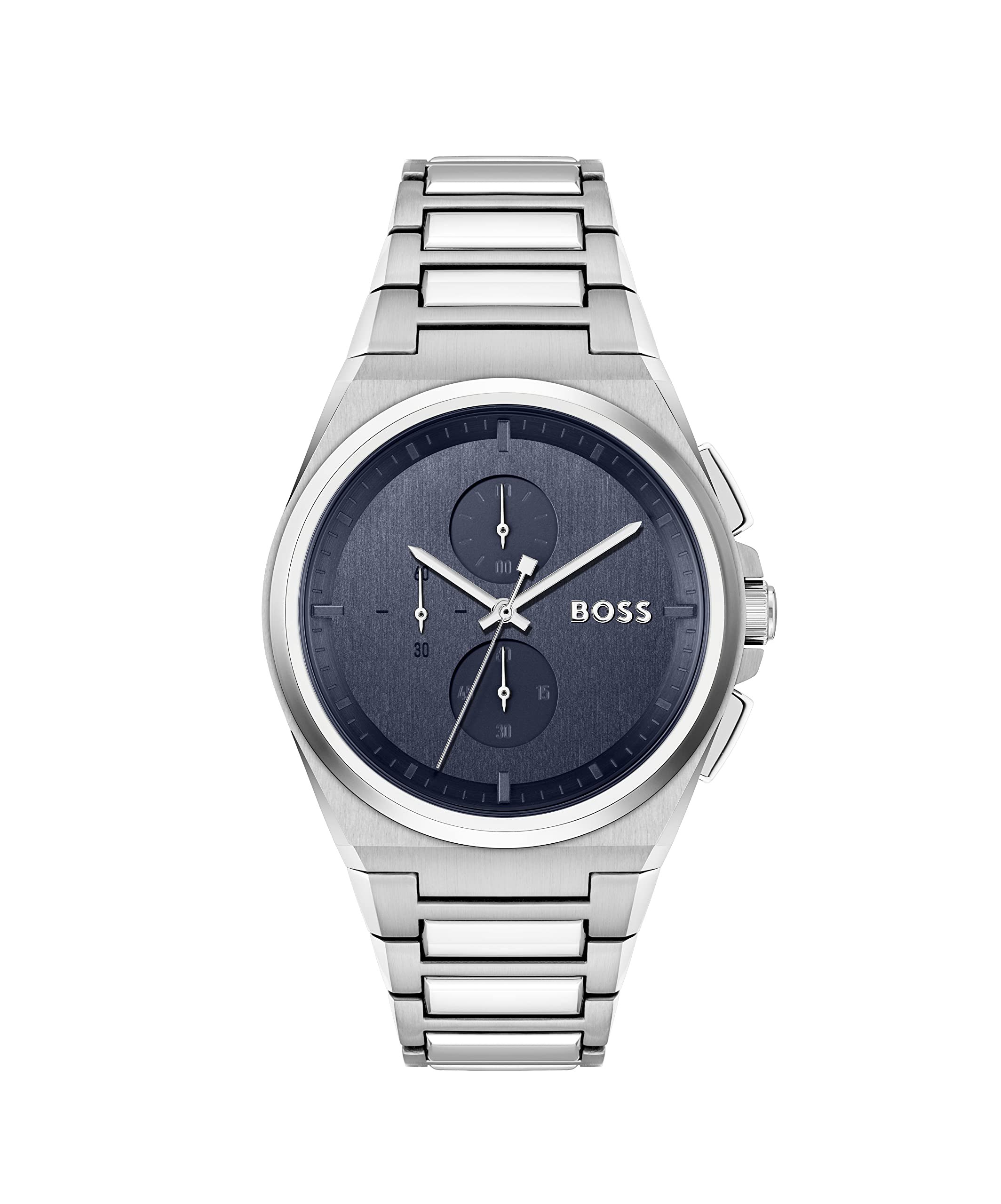BOSS Steer Qtz Fashion Chrono Blue Tonneau Dial Mens Watch|Stainless Steel Material|Silver Color Band - 1514048 (B0BZYS3NJ4) Amazon Price History, Amazon Price Tracker