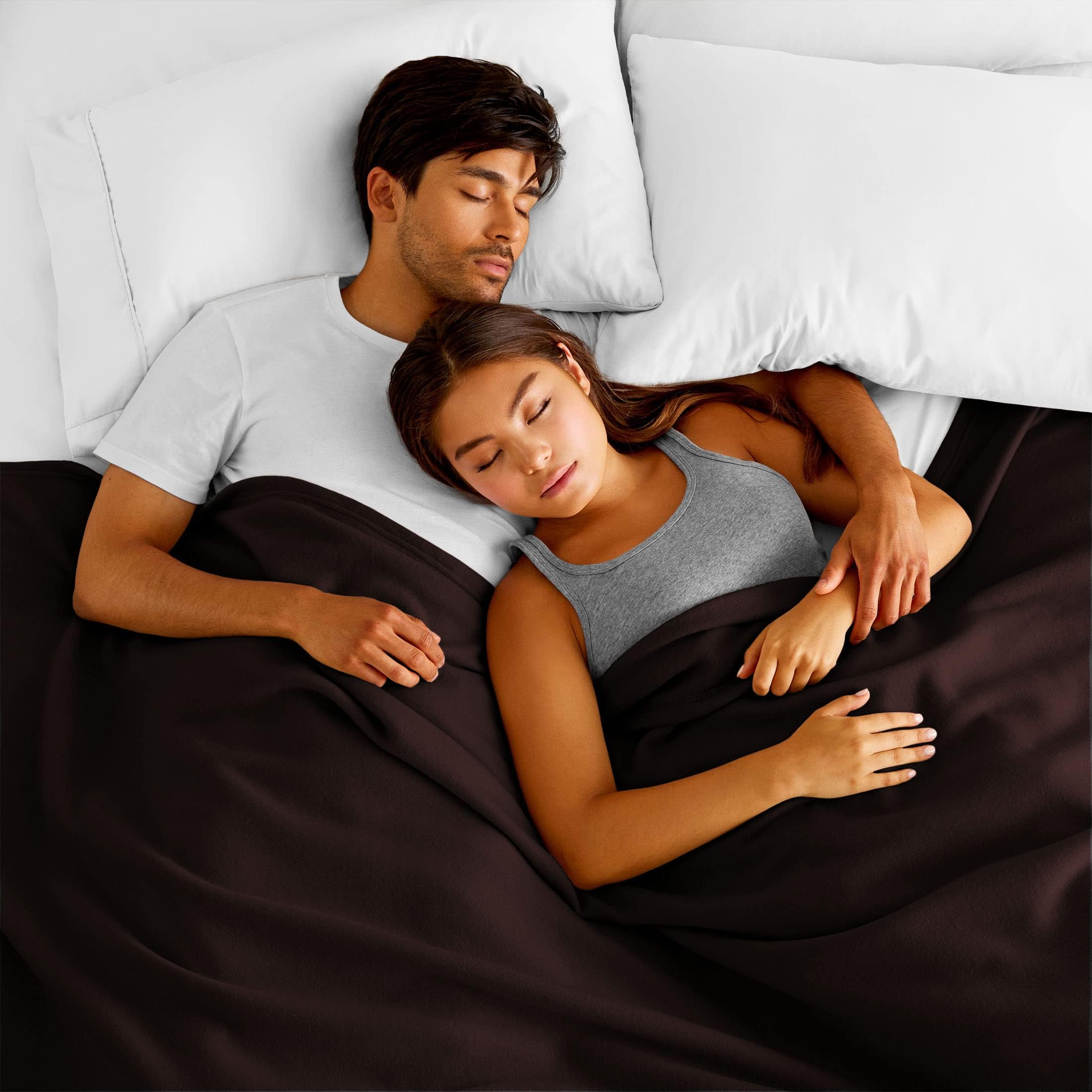 300 GSM Special for Heavy Winter Plain Light Weight Polar Fleece Blanket for Single Bed (152x220 cm, Color-Brown or Coffee)