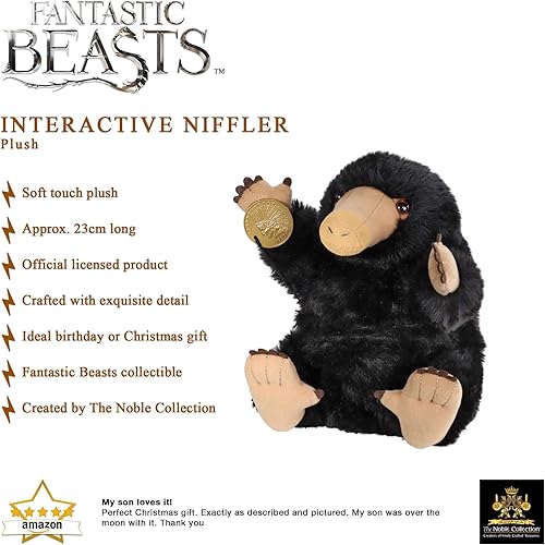 Miniatura 3 de The Noble Collection Wizarding World Fantastic Beasts Niffler™ - Marioneta de peluche interactiva electrónica