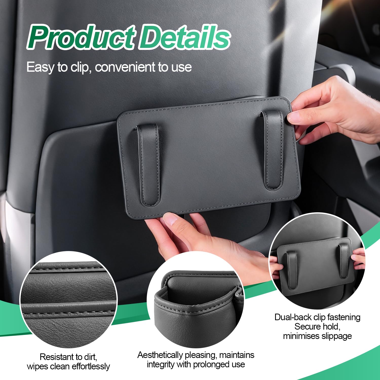 2 PCE Porte Gobelet Voiture, Organisateur Voiture, Fixation Double Clip | Organisateur Voiture, Autositz Organizer, Cuir, 2-en-1, Stable, pour Porte & Siège, Téléphone, Clés, Gobelet, Sans Outil