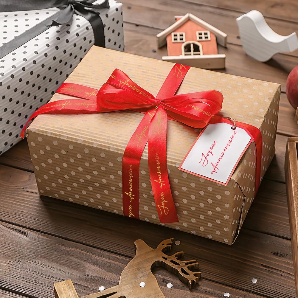 De Luxe En Satin Double Face 2 M X 25 Mm Happy 70Ème Anniversaire Ruban