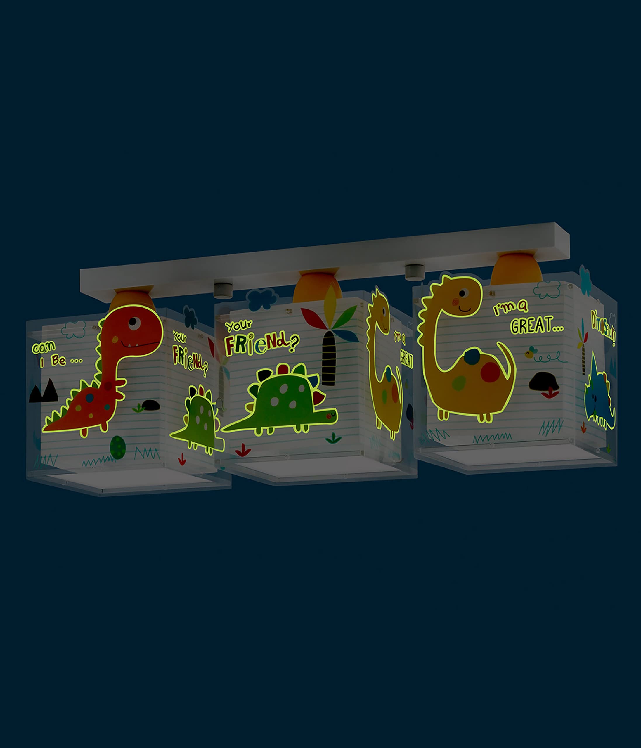 Dalber Lámpara Plafón Infantil 3 Luces Dinosaurios 73453 E27