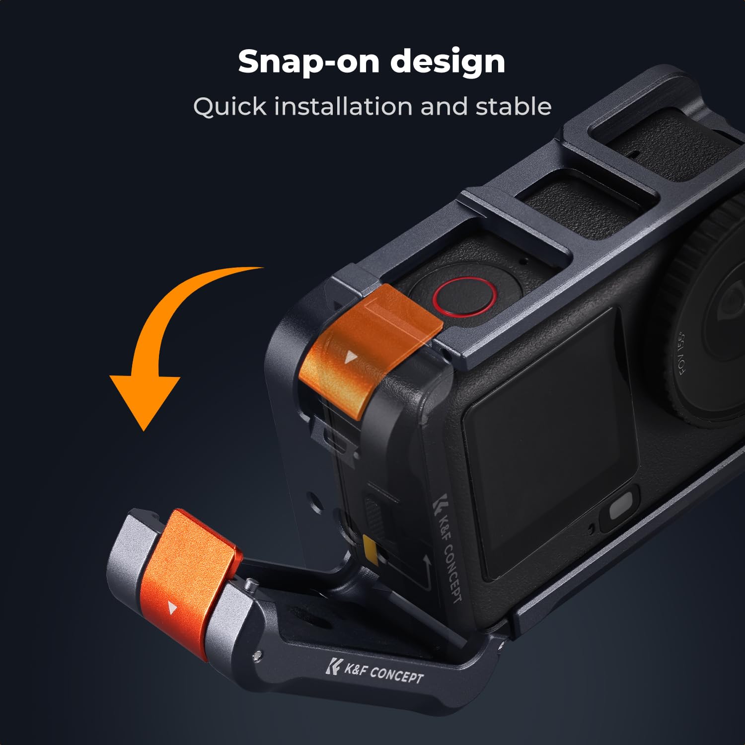 K&F CONCEPT Gabbia leggera per DJI Osmo Action 6, custodia a sgancio rapido | Lega di alluminio, scarpa fredda, filettatura 1/4", pulsante otturatore, staffa di montaggio Vlog,AC129