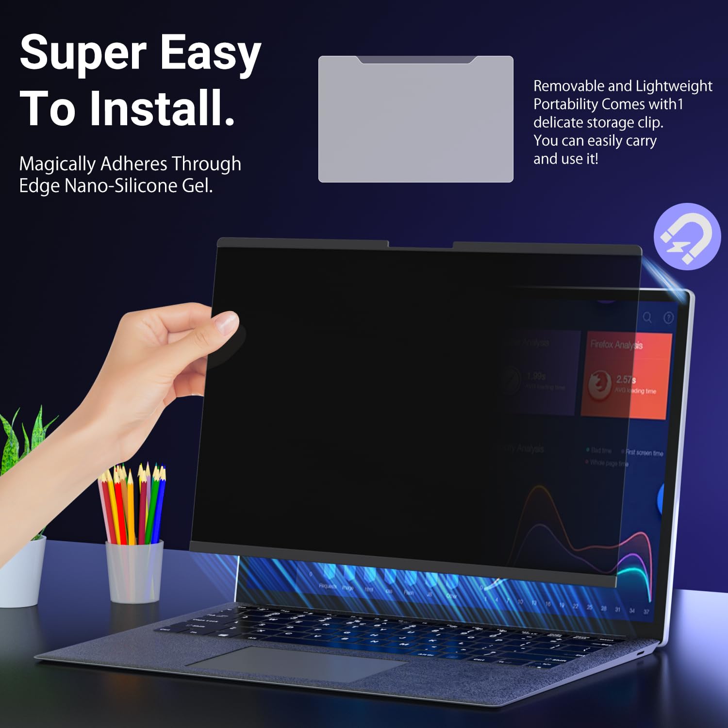 ZOEGAA Surface Laptop 15 Ekran prywatny, anty-niebieskie światło, magnetyczne etui na ekran prywatności, kompatybilny z ekranem o przekątnej ekranu 13,5 cala Microsoft Surface Laptop 5/4/3/2/1