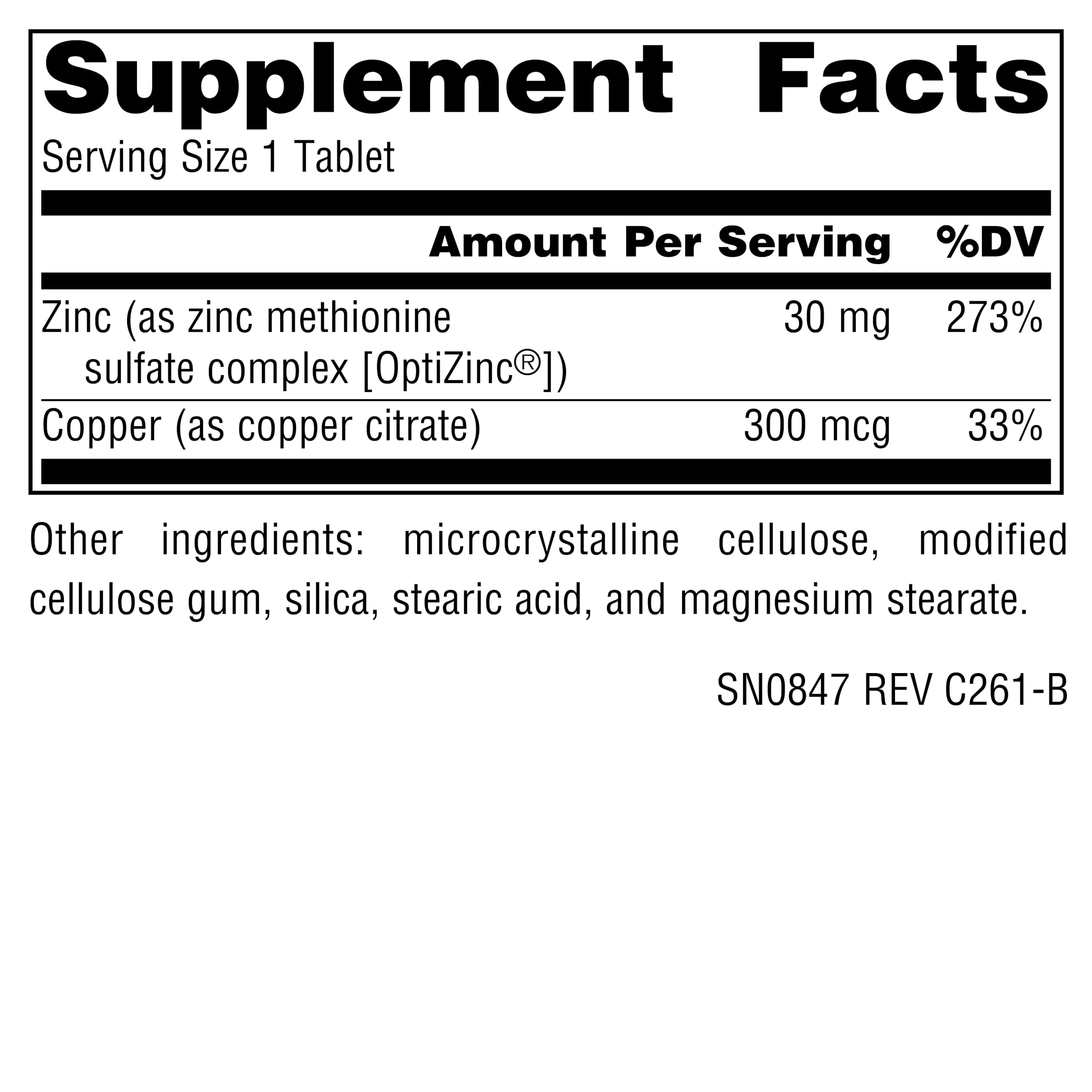 Source Naturals OptiZinc, Zinc Methionine Sulfate Complex - 60 Tablets — Amazon image 2