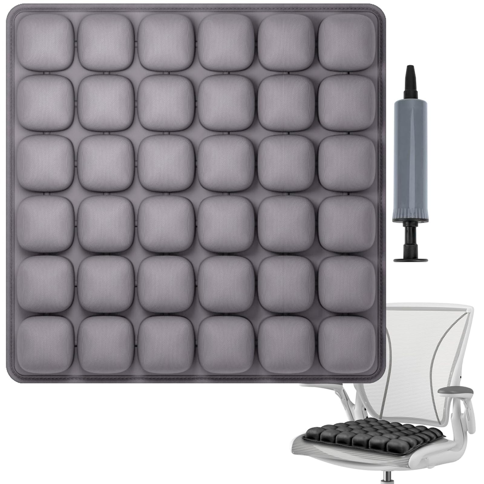 Coussin de siège gonflable 3D portable pour vos trajets en voiture et voyages