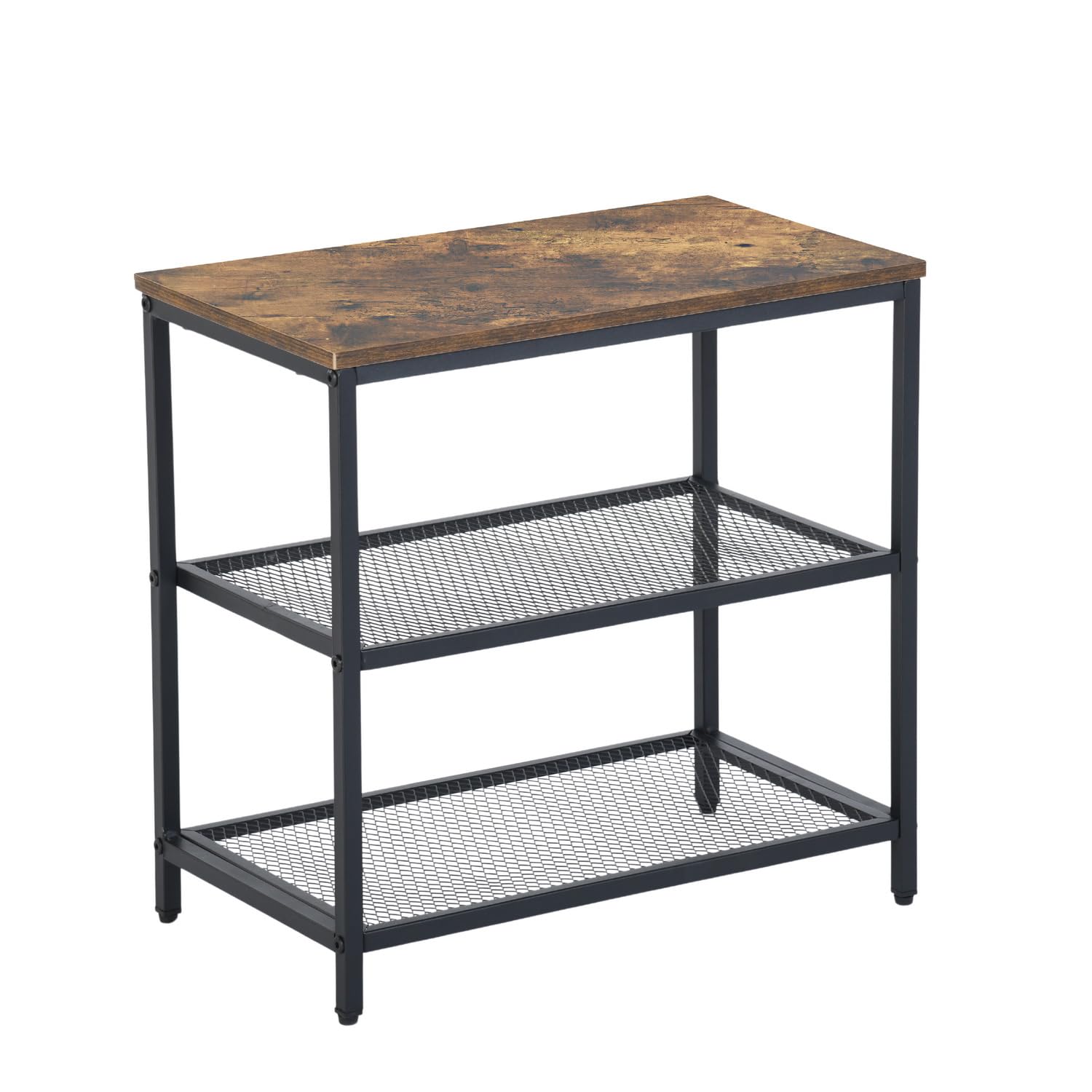 FurnitureR Estantería de Cocina de 3 Niveles, Organizador de Almacenamiento de Escritorio, Estante de Especias de pie para encimera, Cocina, salón, baño, diseño Industrial, marrón Vintage