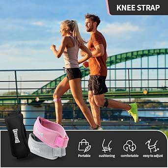 GOUNOD Patellar Tendon Support Strap 2 Pack,Knee Strap for Knee Pain Relief,Patella Band for Basketball, Jumpers Knee, Tendonitis, Running, Hiking, Soccer, Osgood Schlatter(Black)
