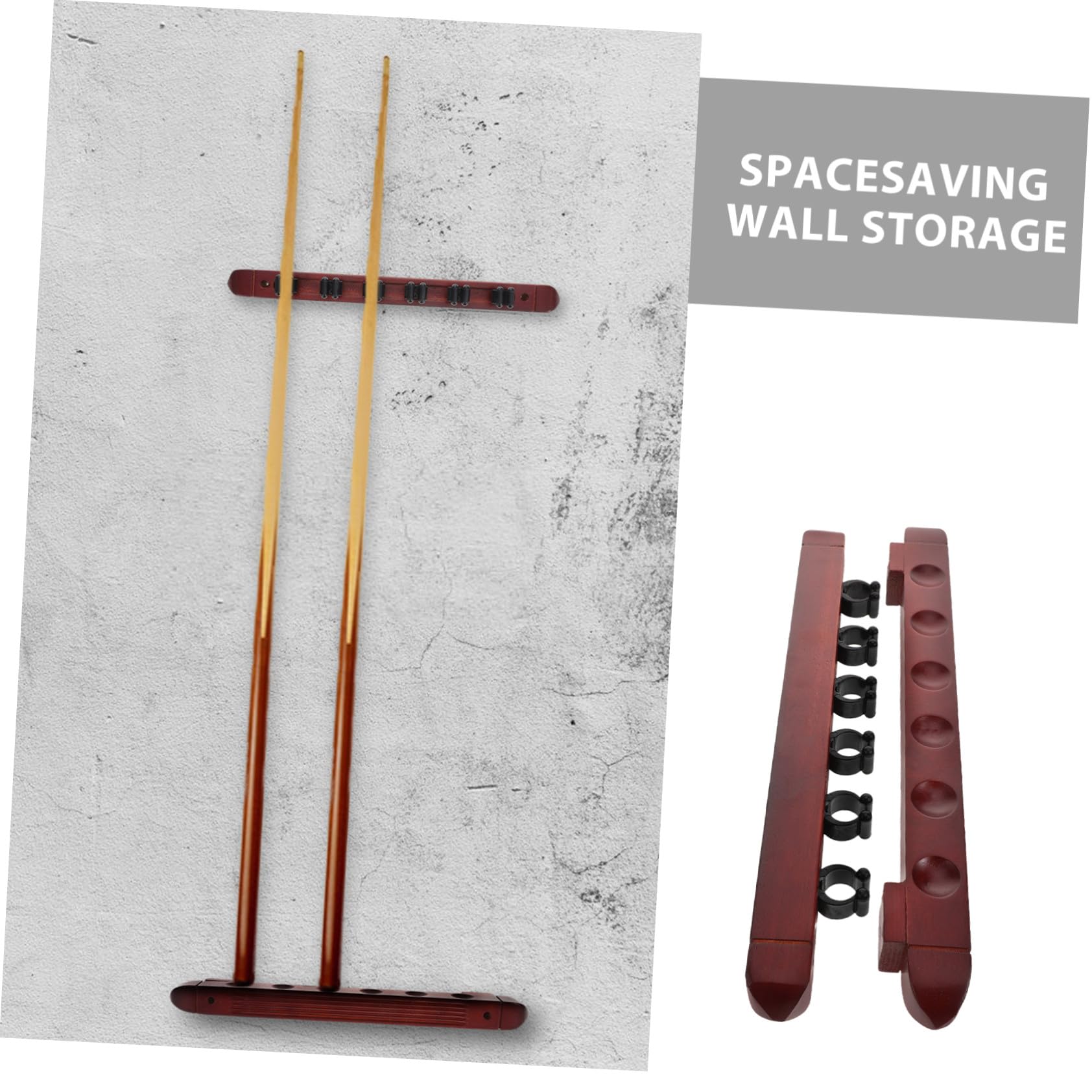 Kisangel Lot De 2 Supports De Queues De Billard en Bois Support De Rangement pour Queues De Billard À 6 Emplacements pour Salle De Jeux