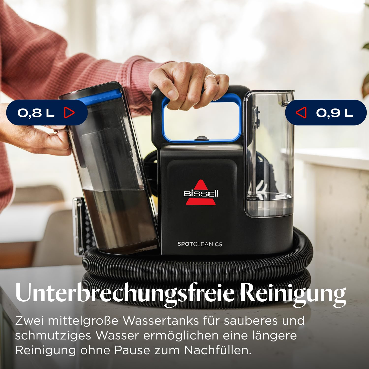 BISSELL SpotClean C5, Polsterreiniger Gerät, Teppichreiniger mit Triple Action System, Leichtgewicht Waschsauger, Nasssauger für Teppiche, Polster, Auto & Mehr, Leistungsstarker 400W Motor, 3861N