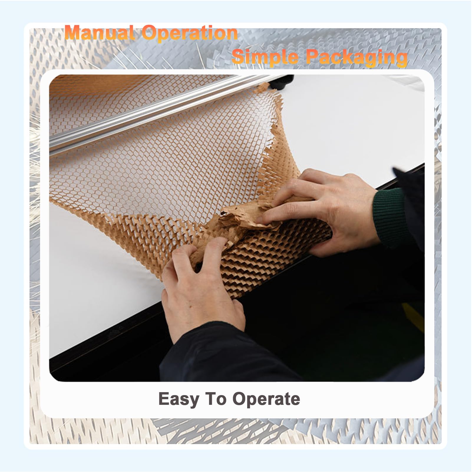 Dispenser per rotoli di carta a nido d'ape, macchina avvolgitrice manuale per piccole imprese, migliora l'efficienza dell'imballaggio con un facile utilizzo e un dimensionamento coerente