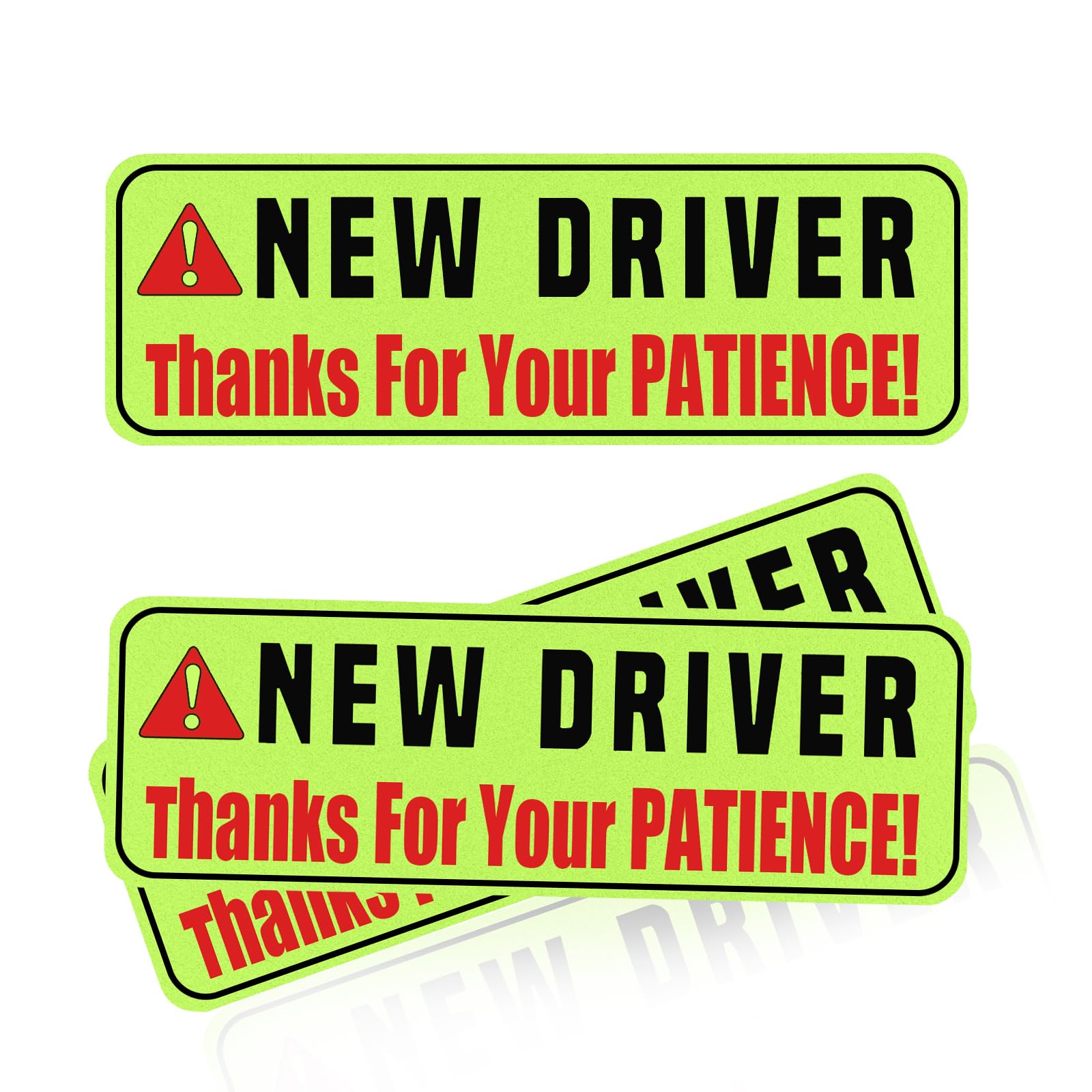 Sticker for Car Window 3PC,No Magnetic Car Sticker and Decal,Removable New Driver Safety Signs for Cars,Car Bumper Reflective Decal(New Driver,3PC)