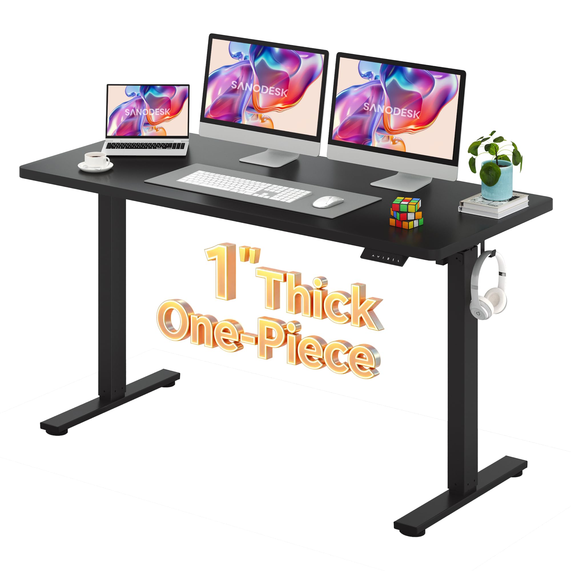 SANODESK One-Piece 1'' Thick Height Adjustable Standing Desk 60''x24''