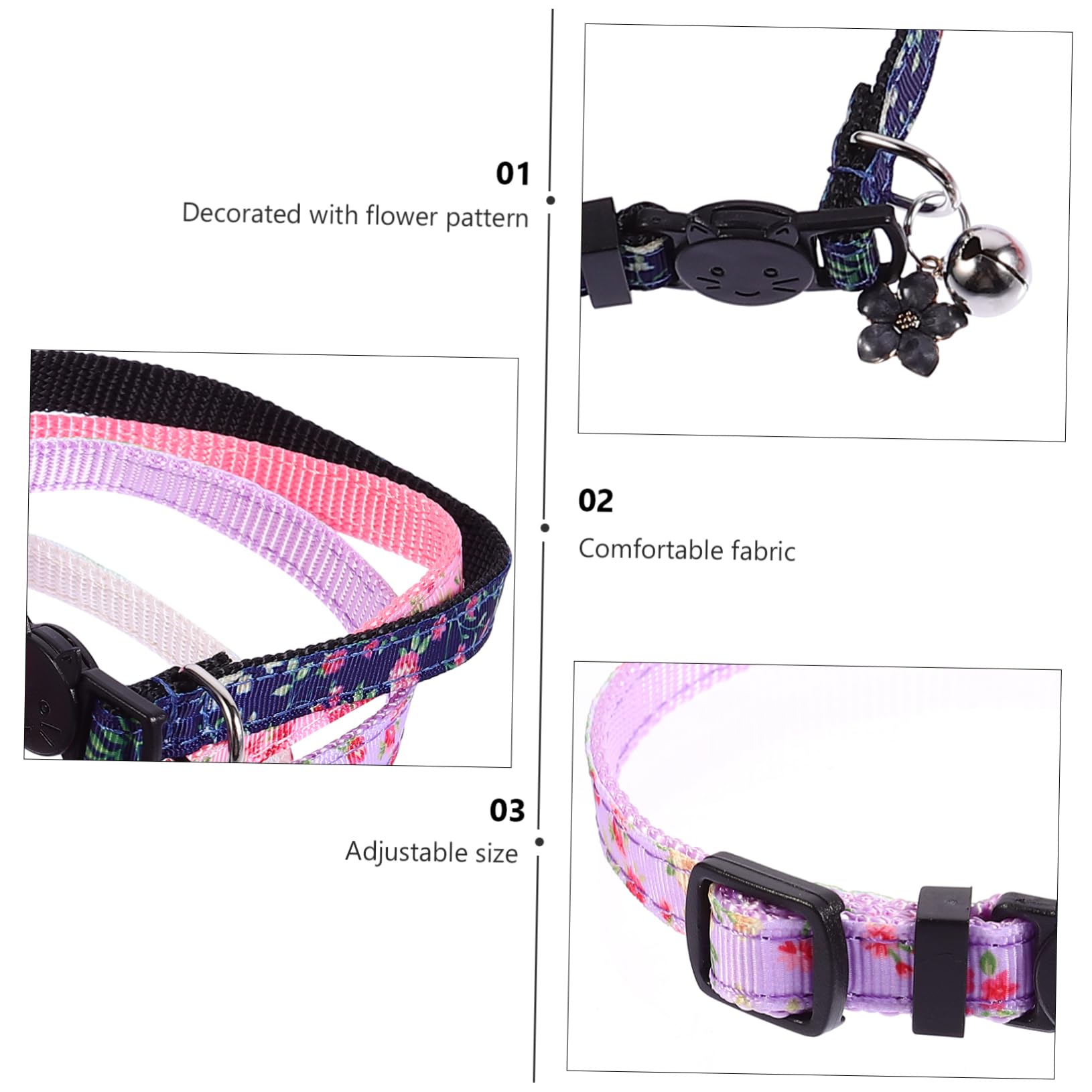 BESPORTBLE 12piezas Collar Floral para Gatos De Diseño De Flores Collar De Seguridad y Accesorio para Mascotas Marino