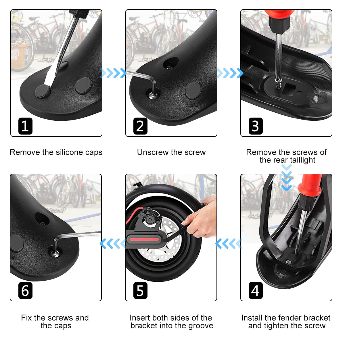 Parafango Posteriore Per Xiaomi M365/M365 PRO - In ABS Con Supporto