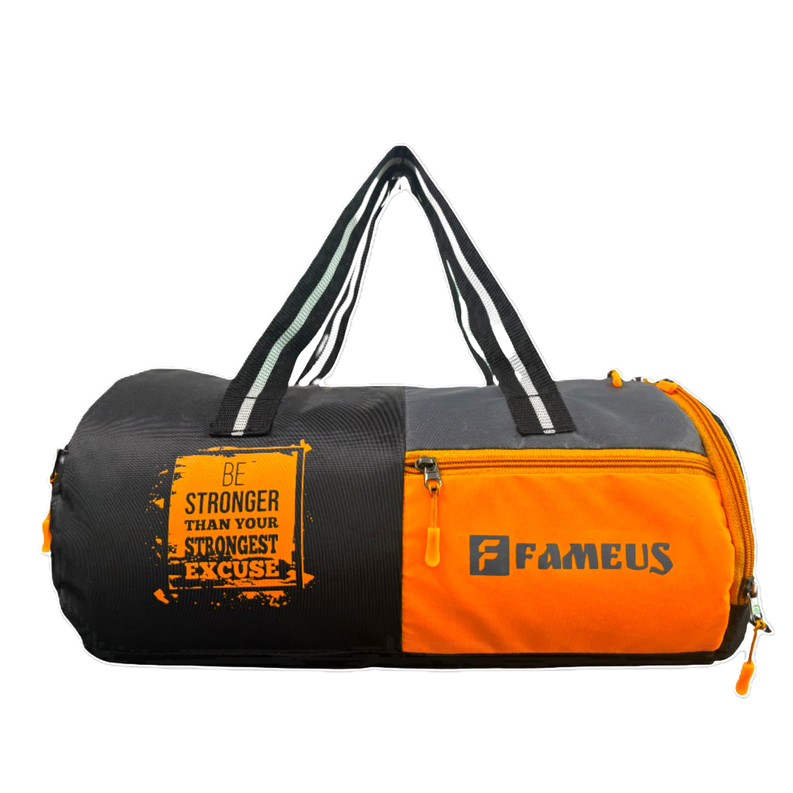 funku fashion Polyester 25 litres Black,Grey with Orange Duffle/Shoulder/Gym Bag for Men & Women with Separate Shoe Compartment-picture-38