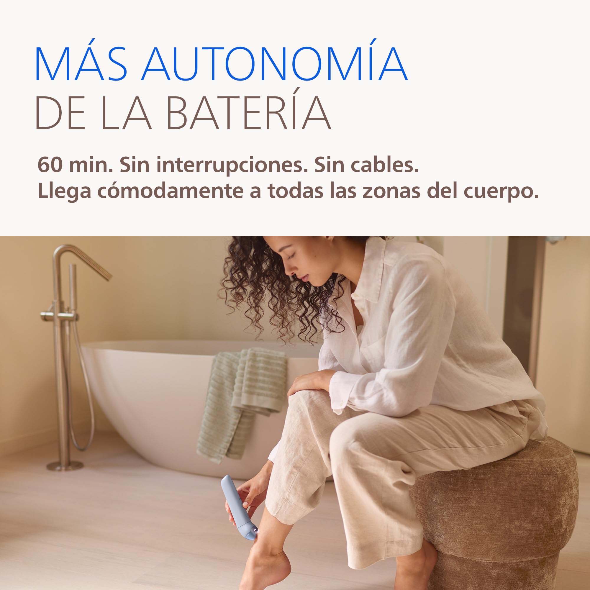 Philips Depiladora Serie 8000 - Depiladora eléctrica inalámbrica, uso en seco y en mojado, para piernas y cuerpo, con tecnología ProGuide, 5 accesorios, 60 minutos de autonomía, modelo BRE709/00