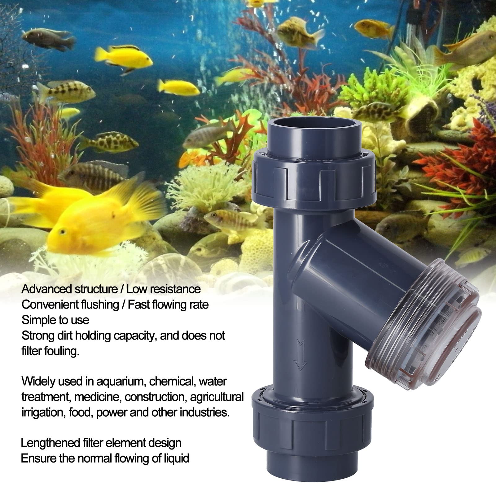 Filtro per irrigazione a Goccia, Filtro a Y per Tubo dell'Acqua di Regolazione in PVC per Uso agricolo in Serra da Giardino