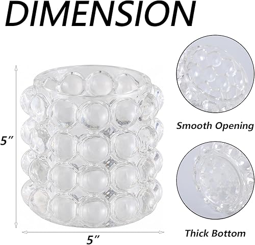 Miniatura 6 de Jarrón de burbujas de vidrio, jarrón transparente para flores, pequeños jarrones de vidrio, jarrones cortos de flores para sala de estar,