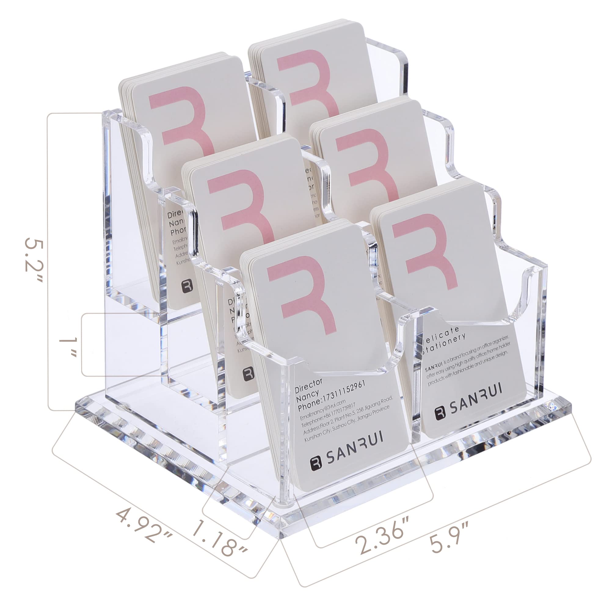 SANRUI Acrylic Vertical Business Card Holder for Desk,Clear Business Card Display Stand Organizer Storage Rack for Exhibition Home - Image 2